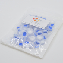 11mm Clear Snap Cap, Blue PTFE/White Silicone 0.04&rdquo; w/slit