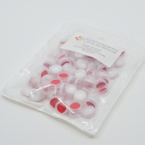 11mm Clear Snap Cap, Red PTFE/White Silicone 0.04&rdquo; w/slit
