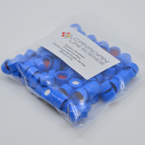 9mm Blue Screw Cap, Red PTFE/White Silicone