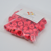 9mm Red Screw Cap,Red PTFE/White Sili Rubber/Red PTFE Ribbed