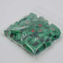 9mm Green Screw Cap, PTFE/Silicone/PTFE