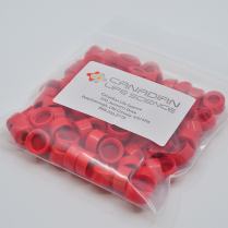 9mm Red Screw Cap, PTFE/Silicone/PTFE