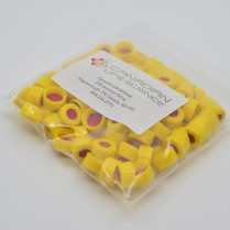 9mm Yellow Screw Cap, PTFE/Silicone/PTFE