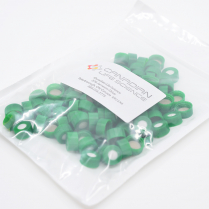 9mm Green Screw Cap, Beige PTFE/Silicone Bonded w/slit