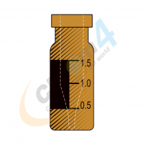 2mL Amber Crimp Vial w/MS, Fused 300&micro;L, Fused Bottom