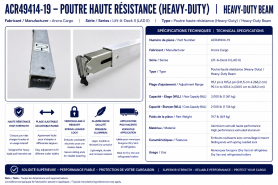 BARRE DE RETENUE "LIFT-A-DECK 2" 95" TO 105"
