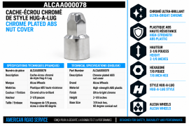 ALCOA CHROME PLATED ABS NUT COVER HEIGHT 7/8"