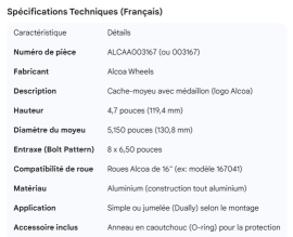ALCOA CENTER COVER W/MEDALLION 4.7" HIGH