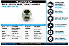 ALCOA WHEEL NUT 1/2 FOR CHROME CAPS