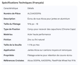 ALCOA WHEEL NUT 9/16 FOR CHROME CAPS