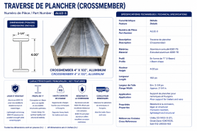 TRAVERSE DE PLANCHER ALUMINUM 4" X 102"