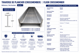 TRAVERSE DE PLANCHER ALUMINUM 5" X 102"