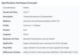 CROSSMEMBER ALUMINUM 5" X 102"
