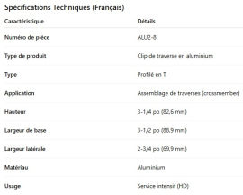 PLAQUE EN THD  4-7/8" DE FIXATION POUR TRAVERSE DE PLANCHER