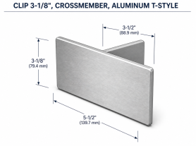 PLAQUE EN T 3-1/8" DE FIXATION POUR TRAVERSE DE PLANCHER