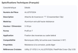 PLAQUE EN T 3-1/8" DE FIXATION POUR TRAVERSE DE PLANCHER