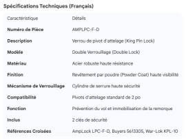 KING PIN LOCK (DOUBLE LOCK)