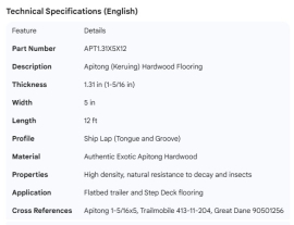 FLOORING APITONG 5" WIDE