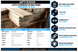 TIE SLAT TIE SLAT, HARDWOOD 1"X3"X26'