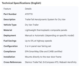AT DYNAMICS TRAILER TAIL DRY VAN
