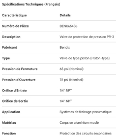 BENDIX PRESSURE VALVE PR-3