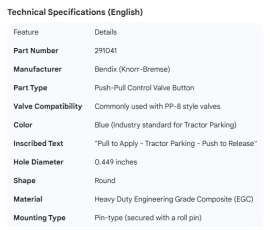 BENDIX CONTROL BUTTON