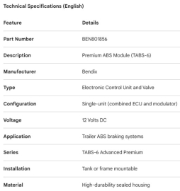 BENDIX ABS MODULE PREMIUM