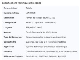 BENDIX ECU HARNESS 4S/2M 234"