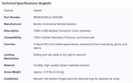 BENDIX COVER FOR TABS-6 ABS MODULE