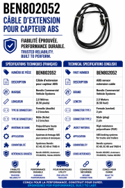BENDIX - C&Acirc;BLE D'EXTENSION POUR CAPTEUR ABS 2M / 6.50PI