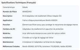 BENDIX SHEAR ADAPTER KIT ABD22X