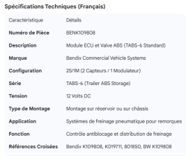 BENDIX ABS MODULE ECU/VALVE TABS6-S