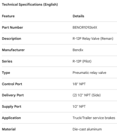 BENDIX RELAY VALVE R-12P