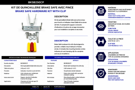 BRAKE SAFE HARDWARE KIT W/CLAMP 2.50"