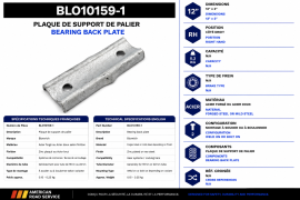 BLOXWICH BEARING BACK PLATE