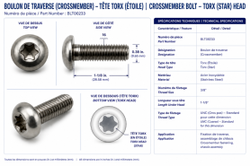 BOULON TORX 3/8" X 1-1/8" INOX