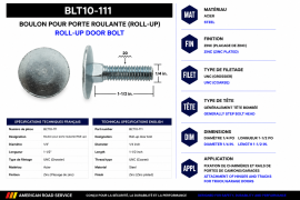 ROLL-UP DOOR BOLT 1/4" X 1-1/2" ZINC
