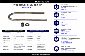 U-BOLT KIT 3/4" X 5" X 15.5"