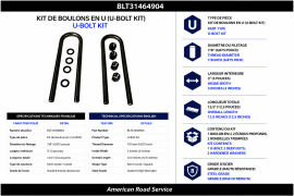 U-BOLT KIT 7/8" X 3" X 14.5"