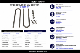 U-BOLT KIT 7/8" X 5" X 15.5"