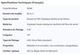 FRP BOLT 5/16" X 7/8"