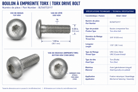 BOULON TORX 3/8" X 1.5"