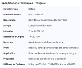 UTILITY BOTTOM RAIL 11' 1-6650-190