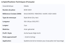 STRICK ROOF BOW 100-3/8" SK01512