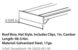 STOUGHTON ROOF BOW Z-PLATE 98.18" 04-20020-001-00