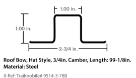 TRAILMOBILE ROOF BOW 99.125" 9514-3-78B