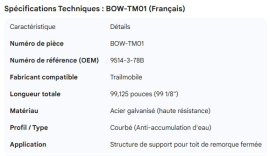 TRAILMOBILE ROOF BOW 99.125" 9514-3-78B