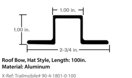 TRAILMOBILE ROOF BOW ALUM 100" 90-4-1801-0-100