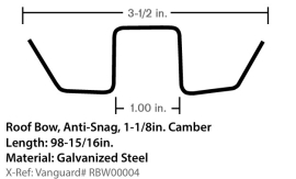 VANGUARD ROOF BOW GALV 1" X 3.58" X 98.94" RBW00004	