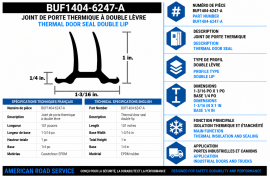DOOR GASKET THERMAL WITH DOUBLE LIP 101" (8'5")